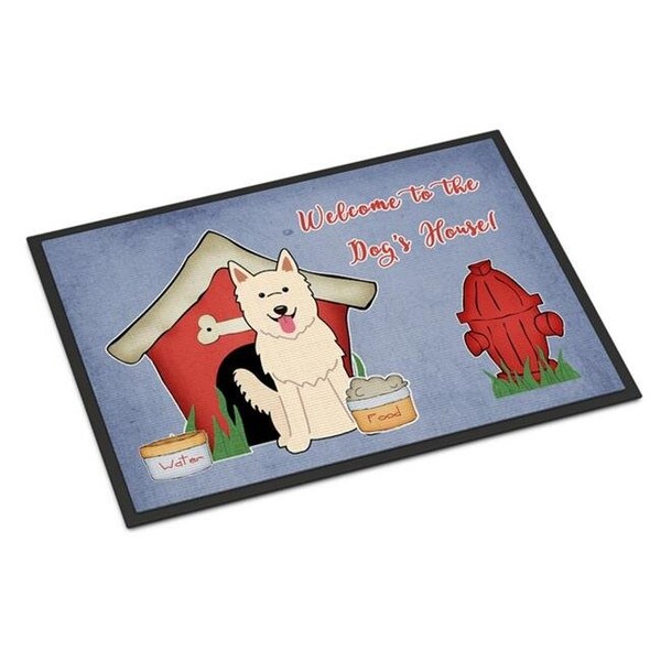 Carolines Treasures Carolines Treasures BB2799JMAT Dog House Collection White German Shepherd Indoor or Outdoor Mat; 24 x 0.25 x 36 in. BB2799JMAT - main